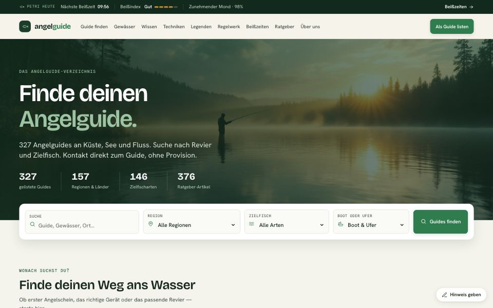 Startseite von angelguide.de