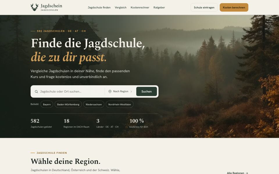 Startseite von jagdschein-jagdschulen.de