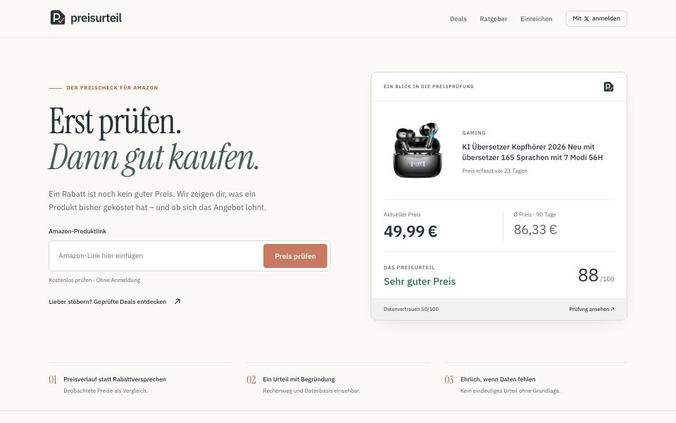 Startseite von preisurteil.de