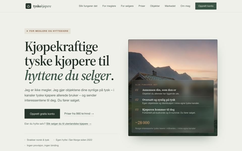 Startseite von tyskekjopere.com