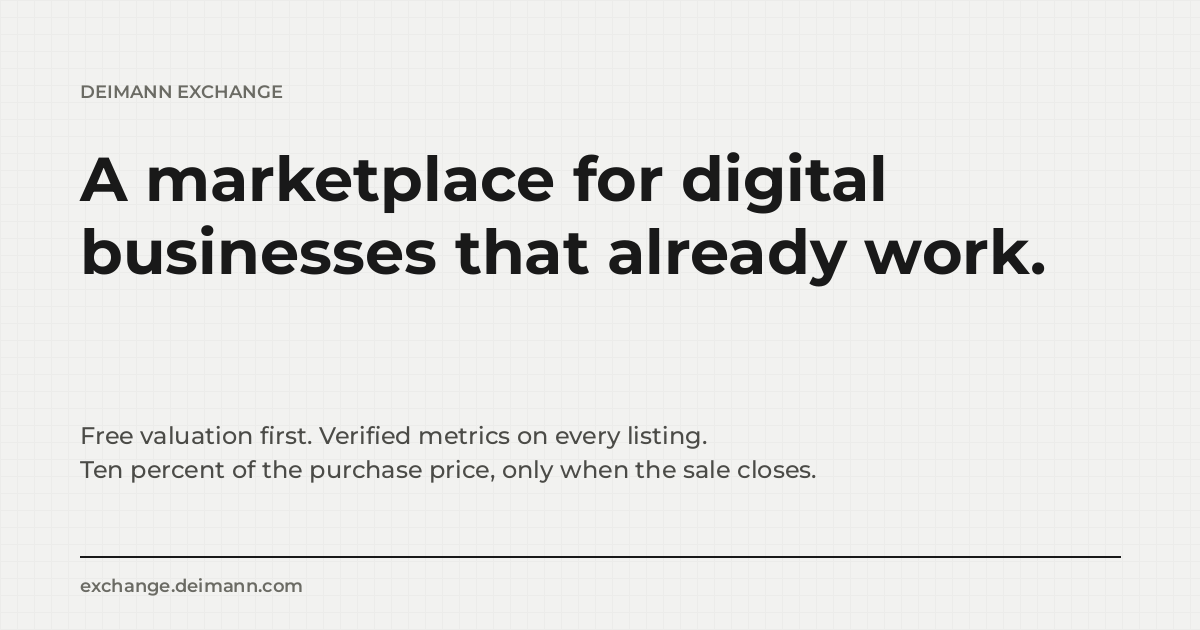 Deimann Exchange — public website